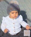 BERET Z POMPONEM LIGHT GREY #230