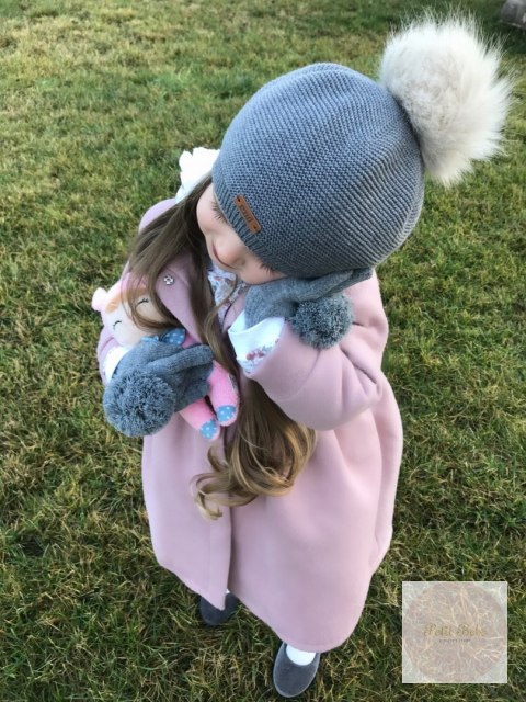 BERET Z POMPONEM LIGHT GREY #230