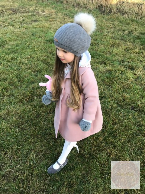 BERET Z POMPONEM LIGHT GREY #230