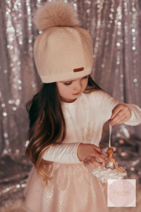 BERET Z POMPONEM LINEN #304