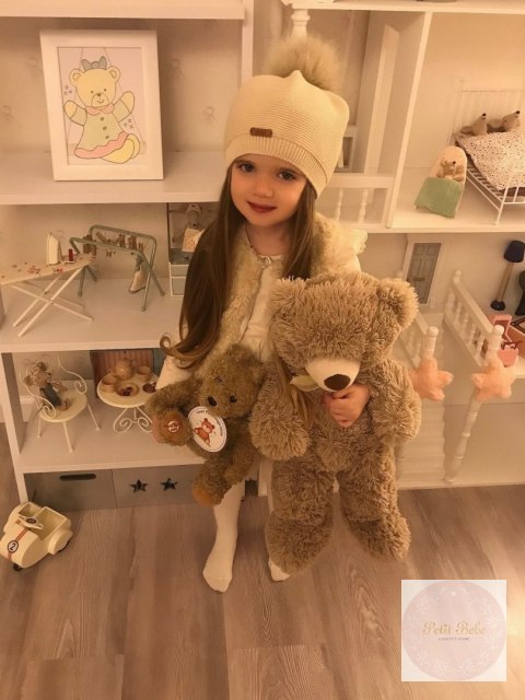 BERET Z POMPONEM LINEN #304