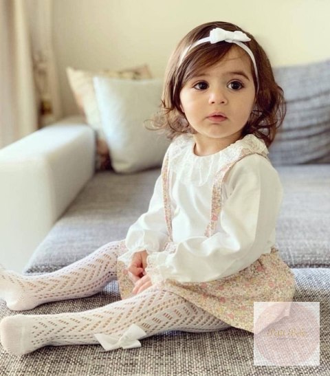 RAJSTOPY AŻUROWE Z KOKARDĄ ECRU CONDOR #303