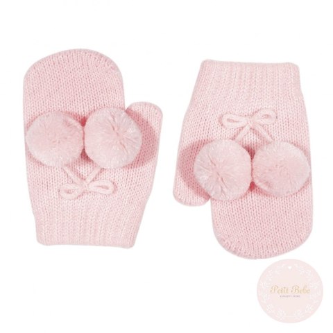 RĘKAWICZKI BABY Z POMPONEM PINK