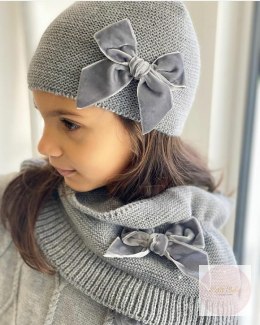 CZAPKA Z KOKARDĄ VELVET LIGHT GREY CONDOR #230