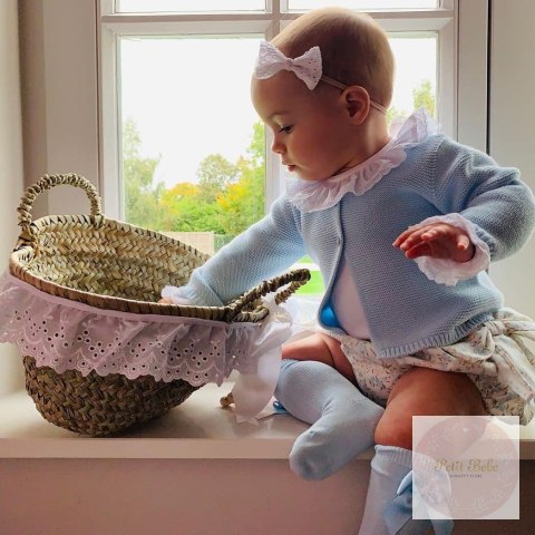 PODKOLANÓWKI BASIC Z KOKARDĄ BABY BLUE CONDOR #410