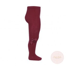 RAJSTOPY BASIC Z KOKARDĄ BORDO #575