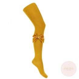 RAJSTOPY BAWEŁNIANE Z KOKARDĄ VELVET MUSTARD #629