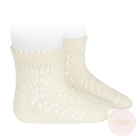 SKARPETKI AŻUROWE ECRU #303
