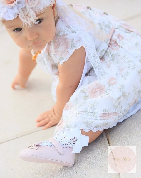 SKARPETKI AŻUROWE Z KOKARDĄ BIANCO BIAŁE #200