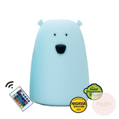 Lampka miś niebieska z pilotem