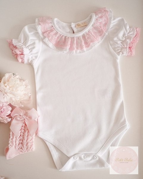 BODY PINK LACE COLLAR BABY LAI KRÓTKI RĘKAWEK