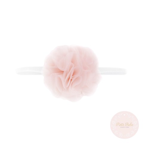 OPASKA Z POMPONEM -PUDROWY RÓŻ MANUFAKTURA FALBANEK