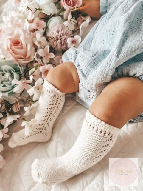 PODKOLANÓWKI OPENWORK SOFT BIANCO BIAŁE CONDOR #200