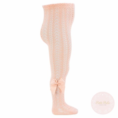 RAJSTOPY AŻUROWE Z KOKARDĄ NUDE CONDOR #674