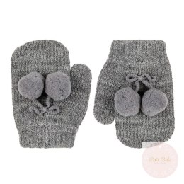 RĘKAWICZKI BABY Z POMPONEM LIGHT GREY CONDOR #230