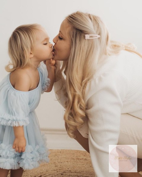 SUKIENKA TIULOWA BŁĘKIT LITTLE DOLLY FRILLY DRESS LIGHT BLUE