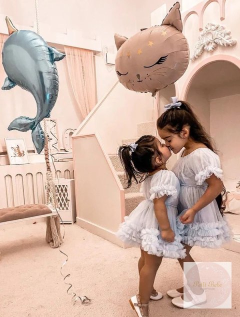 SUKIENKA TIULOWA BŁĘKIT LITTLE DOLLY FRILLY DRESS LIGHT BLUE