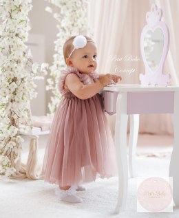 SUKIENKA TIULOWA BRUDNY RÓŻ TUTU DRESS DOLLY BY LE PETIT TOM