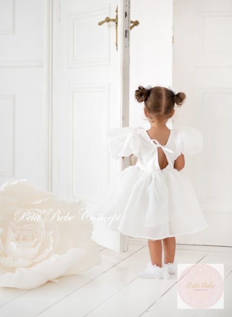 SUKIENKA TIULOWA DOLLY PUFF dla dziewczynki na wesele BIAŁA