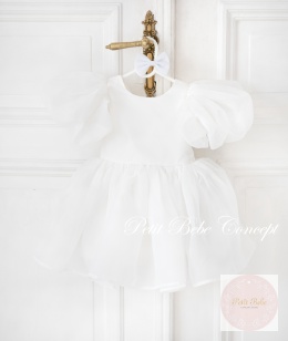 SUKIENKA TIULOWA DOLLY PUFF dla dziewczynki na wesele BIAŁA