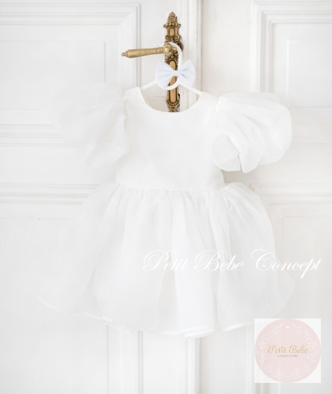 SUKIENKA TIULOWA DOLLY PUFF dla dziewczynki na wesele BIAŁA