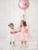 SUKIENKA TIULOWA DOLLY PUFF dla dziewczynki na wesele RÓŻ