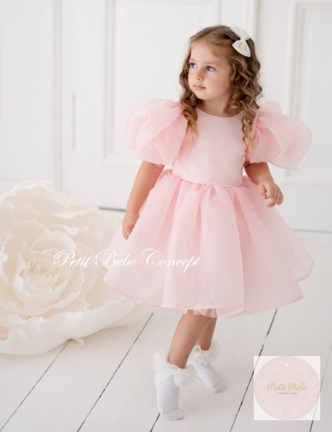 SUKIENKA TIULOWA DOLLY PUFF dla dziewczynki na wesele RÓŻ