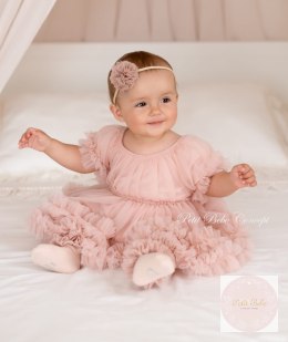 SUKIENKA TIULOWA WENECKI RÓŻ LITTLE DOLLY FRILLY DRESS BALLET PINK