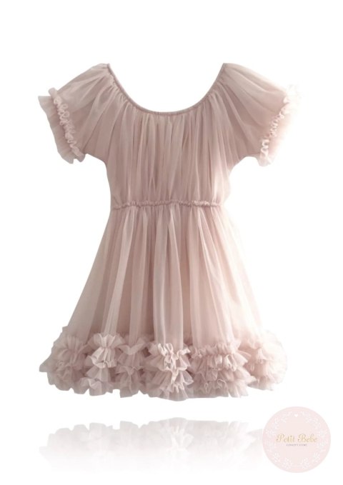 SUKIENKA TIULOWA WENECKI RÓŻ LITTLE DOLLY FRILLY DRESS BALLET PINK
