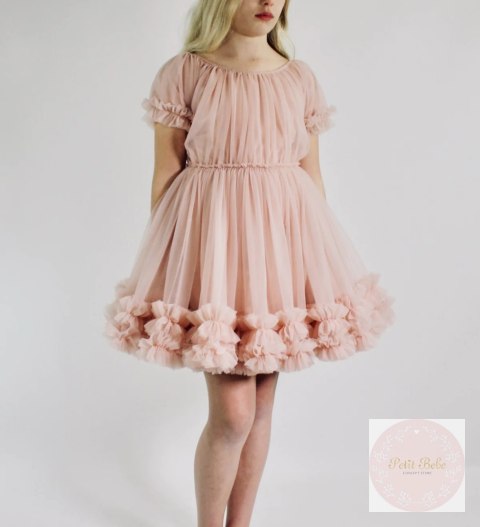 SUKIENKA TIULOWA WENECKI RÓŻ LITTLE DOLLY FRILLY DRESS BALLET PINK